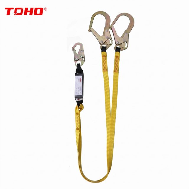 TOHO SF904 SHOCK ABSORBING DOUBLE LANYARD WITH SCAFFOLDING HOOKS