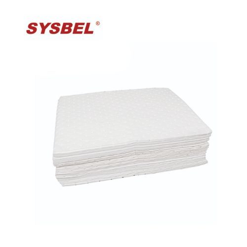 SYSBEL OP0002W White Heavy Oil Only Absorbent Pad 50 × 40 cm for Oil and Hydrocarbon Spill Cleanup