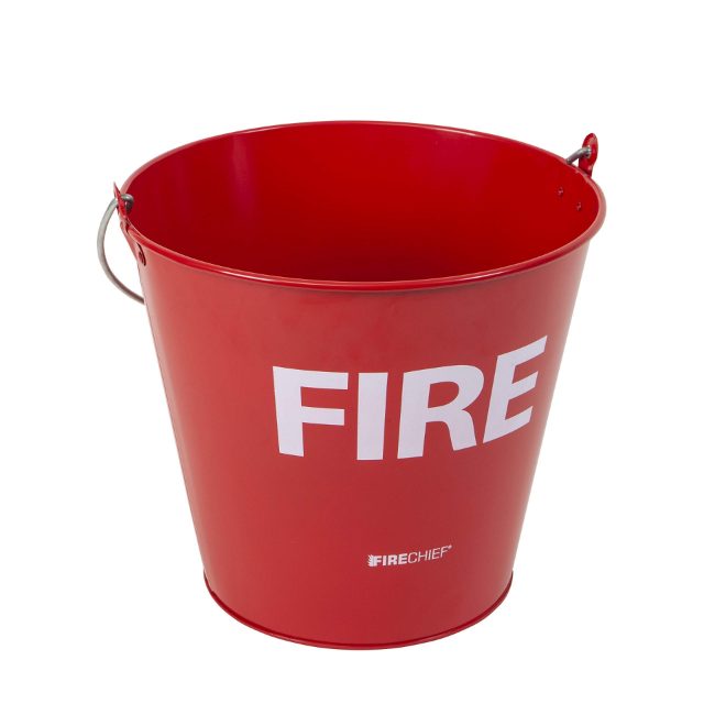 RED METAL FIRE BUCKET