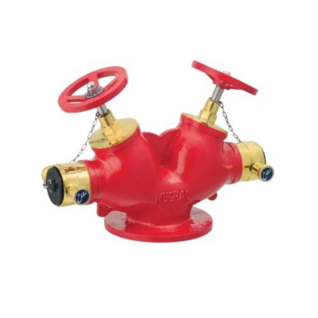 NEWAGE ICLV 01 BRASS TWO WAY HEADED HYDRANT FIRE FIGHTING SAFETY VALVE