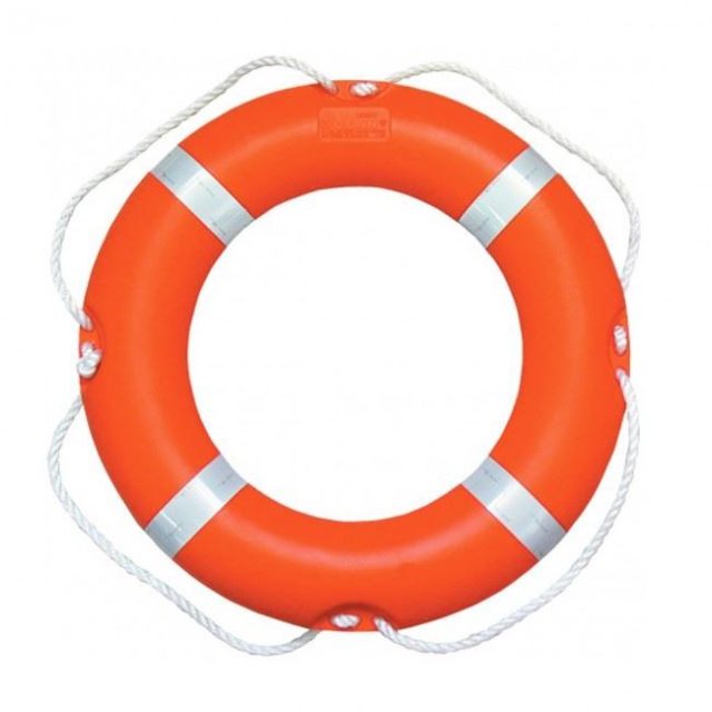 MARINE PU FOAM LIFERING WITH GRAB ROPE AND REFLECTIVE TAPE WATER RESCUE SAFETY RING
