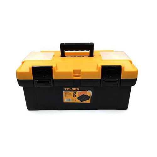 Tolsen Heavy Duty ABS Plastic Tool Box 420 × 230 × 190 mm with Removable Storage Tray