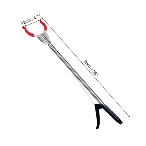 Cleaning Garbage Picker 90 cm Stainless Steel Trash Grabber with Safety Guard
