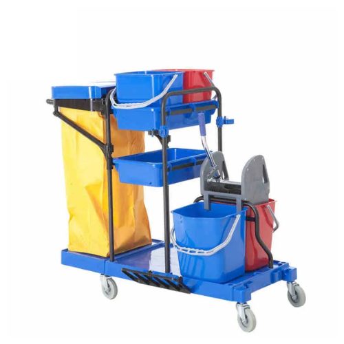 Heavy Duty AF8173 Multi Function Commercial Cleaning Trolley with Wringer and Buckets