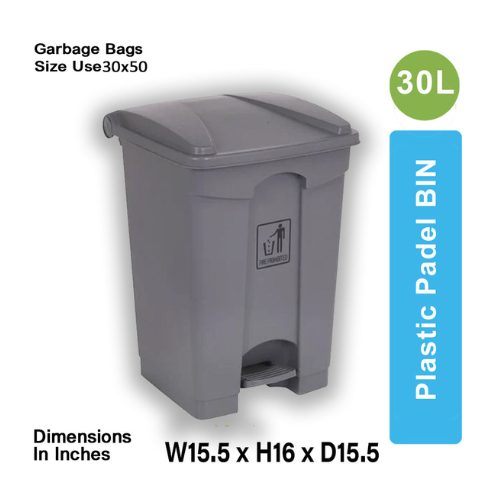 PPB 30 Liter Household Plastic Pedal Bin with Foot Pedal
