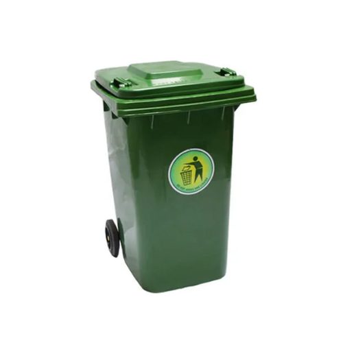 Industrial XDL 120A1 9 120 Liter Green Plastic Garbage Dustbin with Wheels