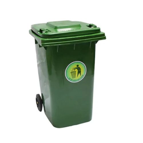 Industrial XDL 240A 11 240 Liter Green Plastic Garbage Dustbin with Wheels