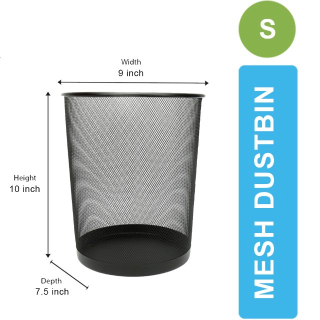 Paper Basket Round Metal Mesh Trash Can for Office Home and Classroom