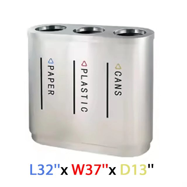 WN 001 Stainless Steel 3 in 1 Recycle Dustbin for Waste Segregation