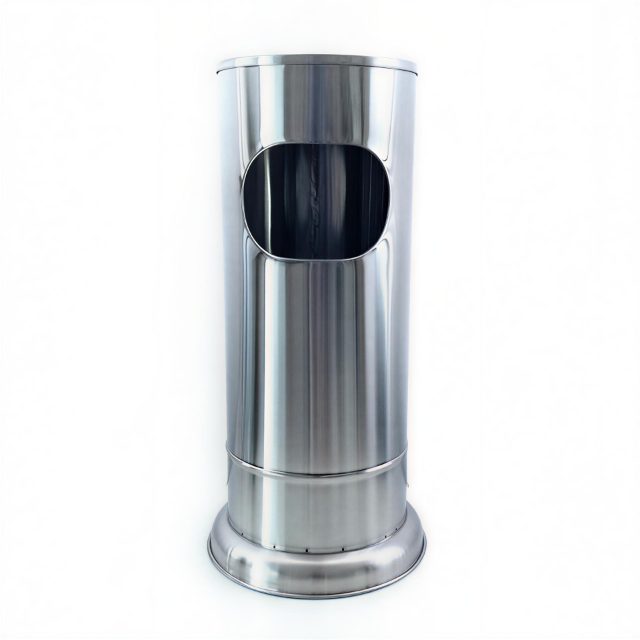 Outdoor 20 Liter Stainless Steel Rounded Standing Ashtray Dustbin