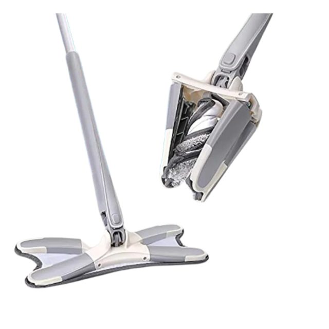 Microfiber Twist Mop with Telescopic Handle for Wet and Dry Floor Cleaning