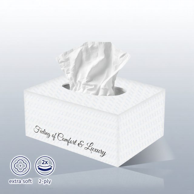 Pop Up 2 Ply Tissue Box for Bathroom Office and General Use