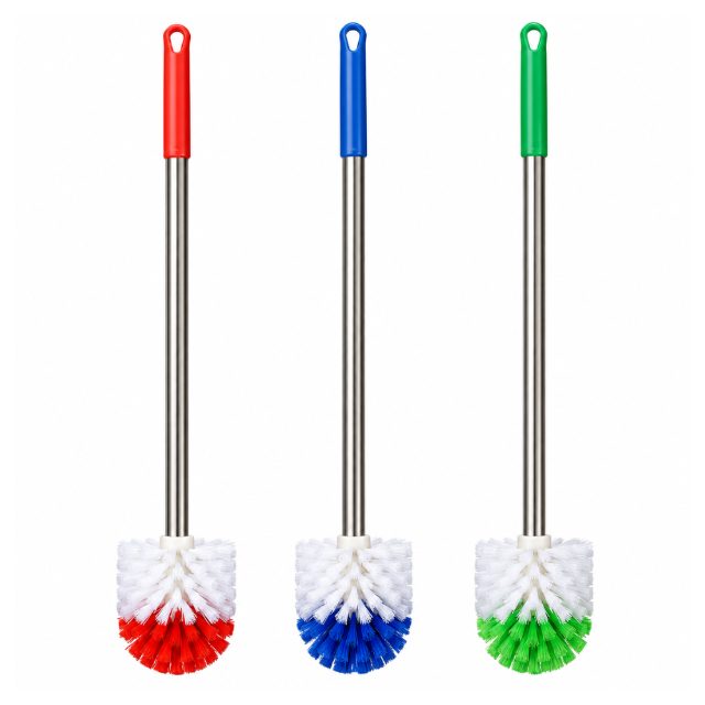 8142 Steel Stick Bathroom Cleaning Toilet Brush with Caddy Holder