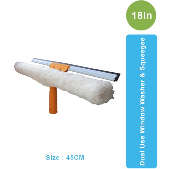 AF06003 Dual Window Washer and Squeegee 18 Inch Glass Cleaning Tool