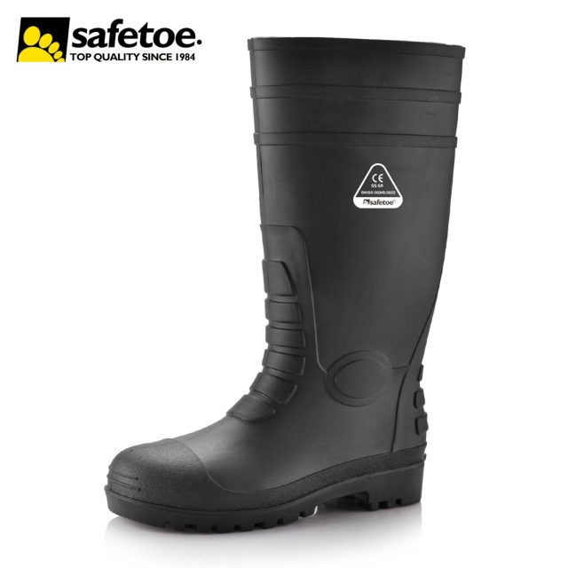 Safetoe W-6038 Black AquaShield S5 SR Waterproof Industrial Wellington Safety Boots with Steel Toe Cap