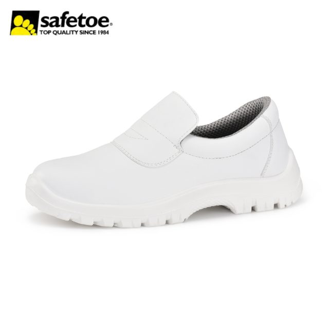 Safetoe L-7019 White Food Industry Safety Shoes with Steel Toe Cap and Slip Resistant PU Outsole