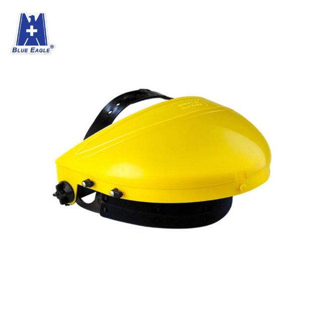 Blue Eagle B1YE Yellow ABS Browguard with Adjustable Ratchet Headgear for Face Shield