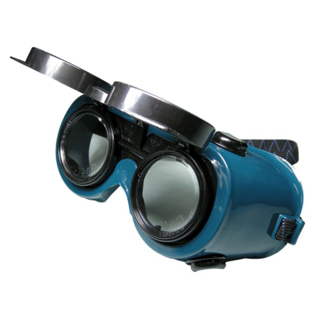WG-205 Lift-Up Welding Goggles with Green PVC Frame and Indirect Ventilation