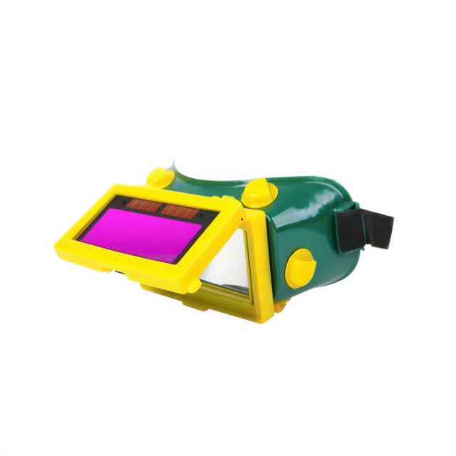 Solar-Powered Auto-Darkening Flip-Up Welding Safety Goggles with Adjustable Headband