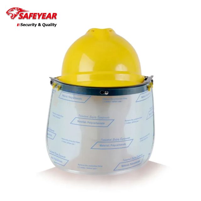 Safeyear W-018 Safety Helmet with Blue Eagle A2 Bracket and FC25 Polycarbonate Face Shield