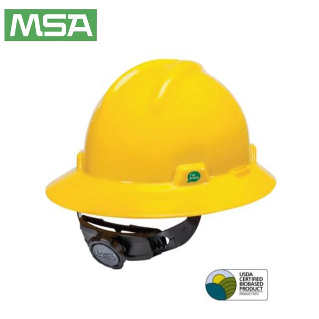 MSA V-Gard Full-Brim Safety Hard Hat with Adjustable Suspension