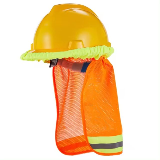Hard Hat Sunshade with Full Brim and Mesh Neck Visor for Outdoor Work