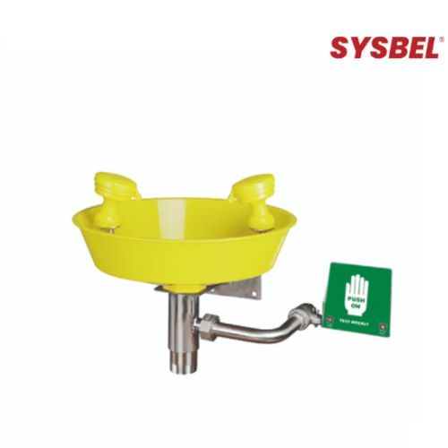 SYSBEL WG7023Y Stainless Steel and AES Plastic Wall Mounted Basin Eyewash Station