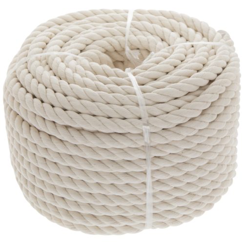 Undyed Natural 100 Percent Three Strands Twisted Strong Cotton Rope
