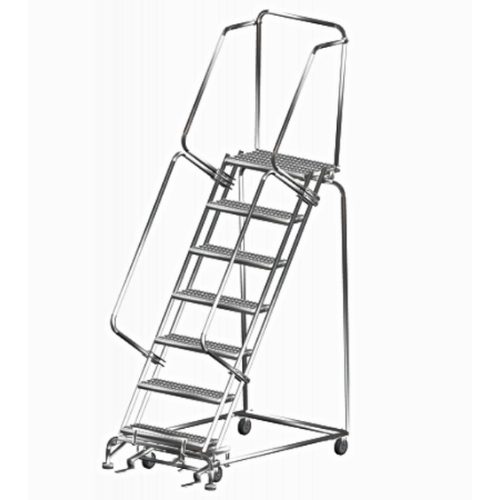 Heavy Duty Steel and Aluminum Rolling Warehouse Ladder Mobile Safety Steps for Industrial Access