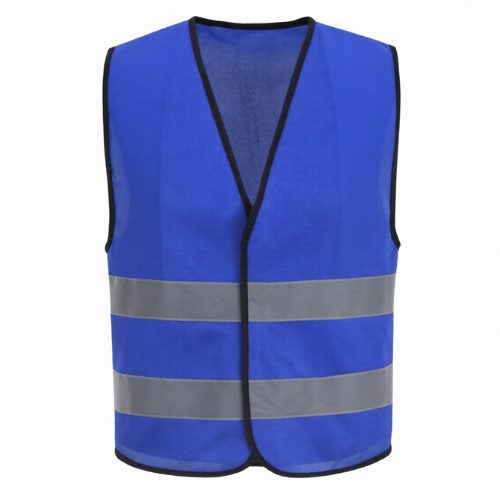 Reflective 120 GSM Polyester Blue Safety Vest