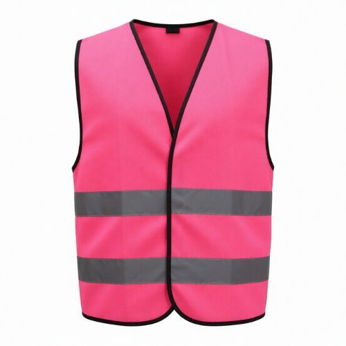 Reflective 120 GSM Polyester Pink Safety Vest