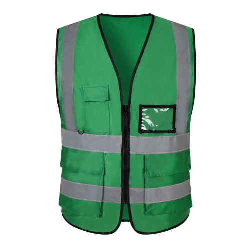 4 Pocket High Visibility Green 140 GSM Safety Vest with Reflective Strips