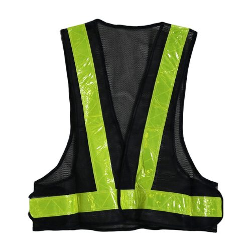 SV2B Black Mesh High Visibility PVC Reflective Safety Vest