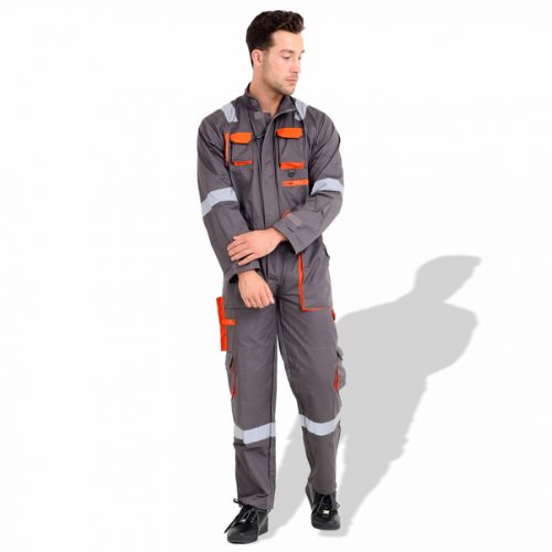 Prime Captain EUC280GY 280 GSM European Elegance Safety Coverall with Grey Reflective Cloth