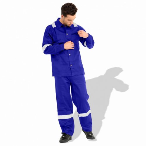 Prime Captain FRPS300 300 GSM Flame Retardant Cotton Safety Coverall with Grey Reflective Cloth