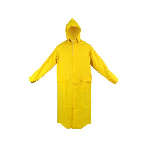 Heavy Duty Yellow PVC Polyester Washable Waterproof Raincoat with Hood