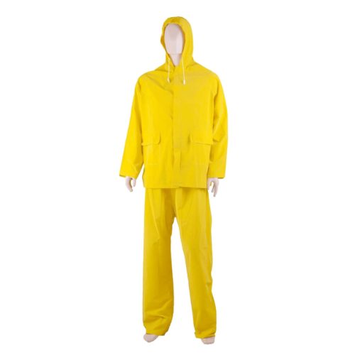 Heavy Duty Yellow PVC Chemical Splash Protection Suit with Top and Pants