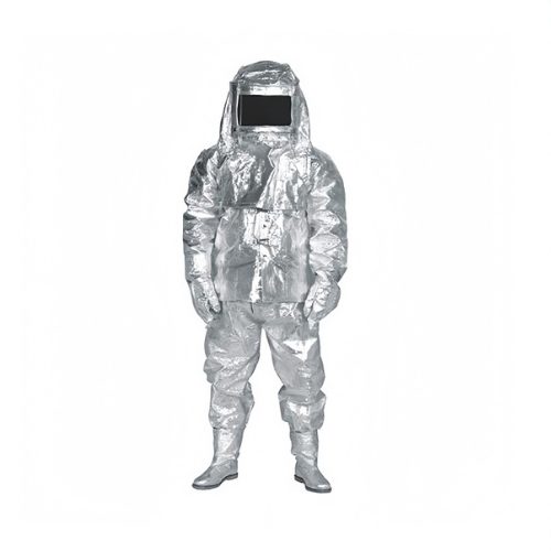 AS002 Aluminized Silver Fireproof Flame Retardant Multi Layer Full Body Safety Suit