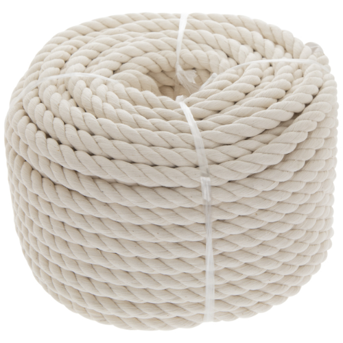 Undyed Natural 100 Percent Three Strands Twisted Strong Cotton Rope